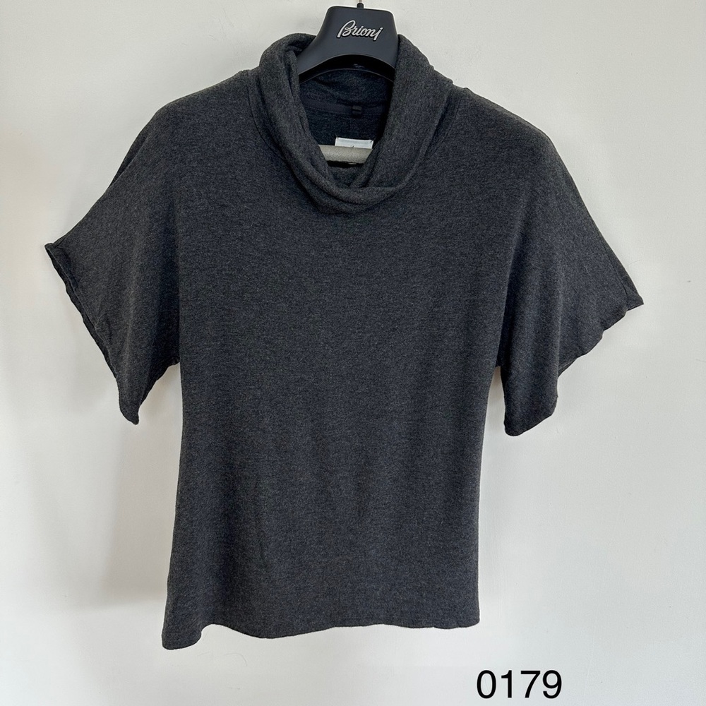 Lou & Grey Dark Grey Short Sleeve Cowl-neck loose/soft top Women’s Size S (0179)